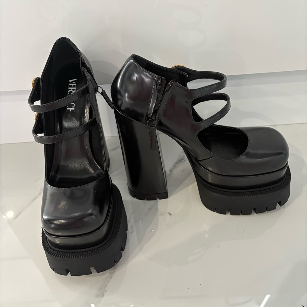 Versace Black Platform Women's Shoes - Picture 2 of 5